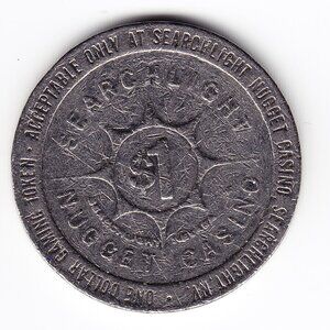 1980 Searchlight Nugget Casino Searchlight, Nevada $1 Gaming Token (b18)